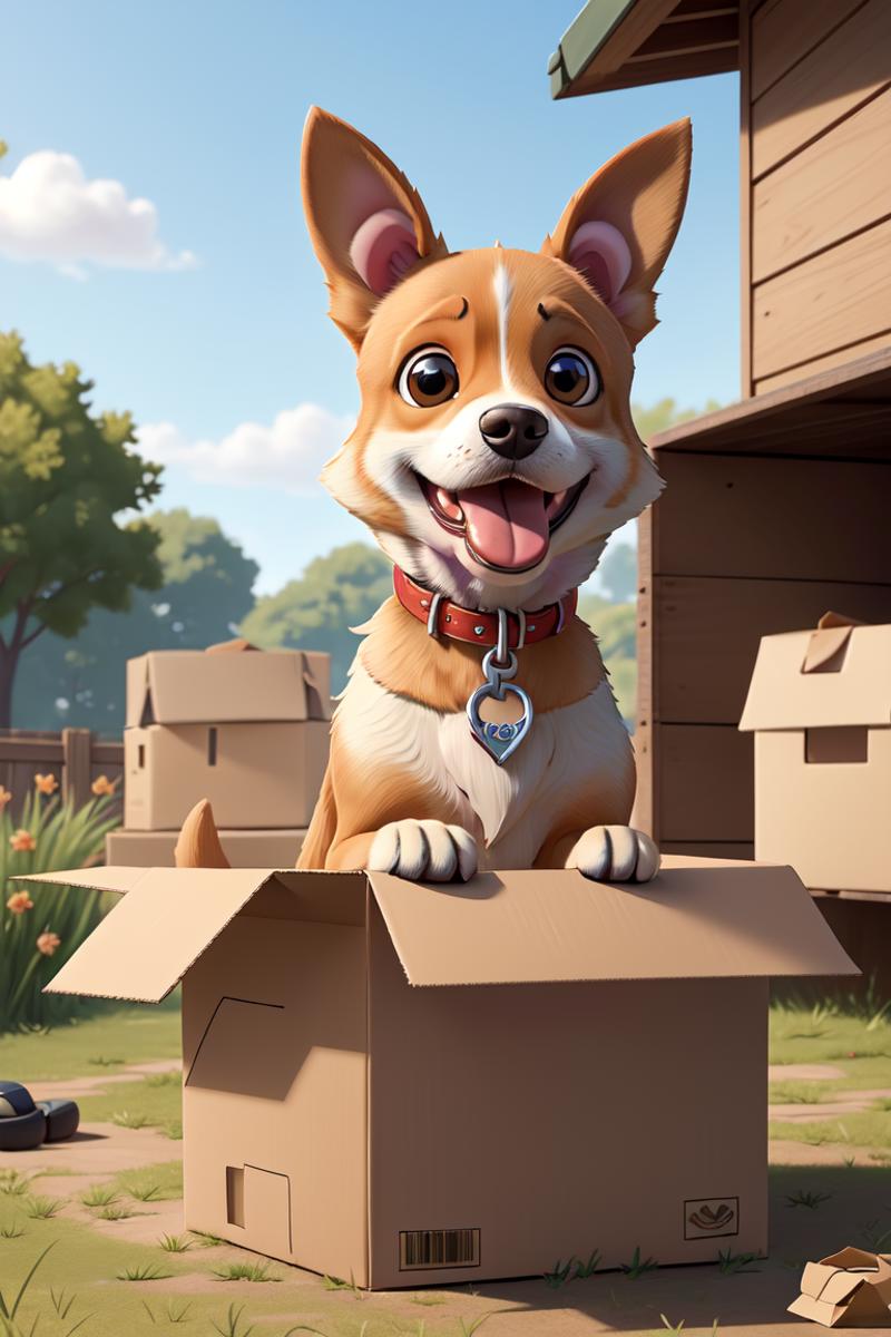 377785-1758799972-(no humans,_1.2)(best quality, masterpiece), (lovely dog_1.4), tongue out,Getting out of the box, (cardboard box_1.3), solo, ani.png